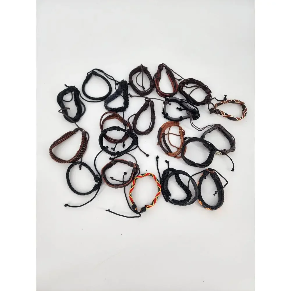 20 Pack Genuine Leather Bracelets - Picture 6 of 6